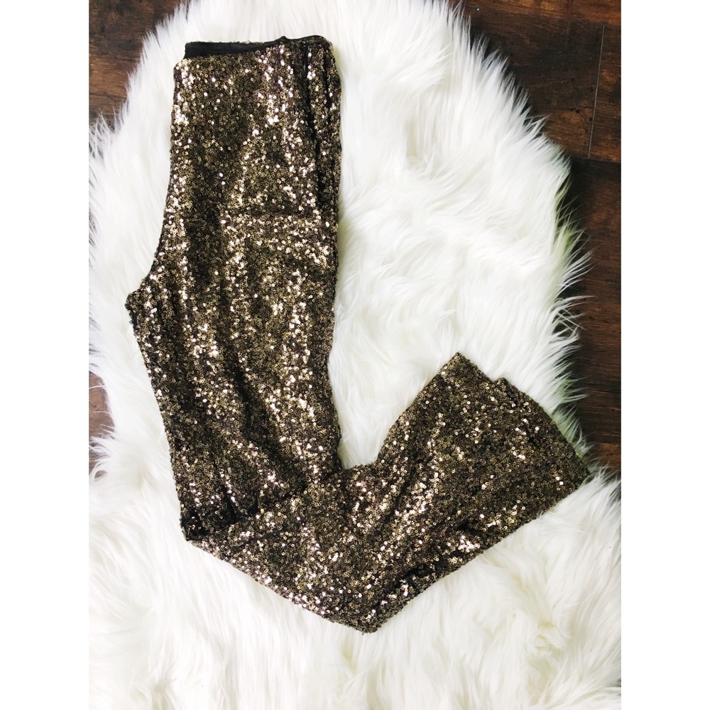 Gold sequin pants